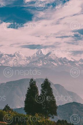 Find  the Image mountains,tree,blue,sky,clouds  and other Royalty Free Stock Images of Nepal in the Neptos collection.