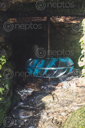 Find  the Image blue,water,turbine,mill  and other Royalty Free Stock Images of Nepal in the Neptos collection.
