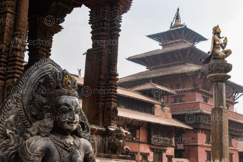 Find  the Image patan,durbar,squareone,world,heritage,site,declared,unesco,statue,god  and other Royalty Free Stock Images of Nepal in the Neptos collection.