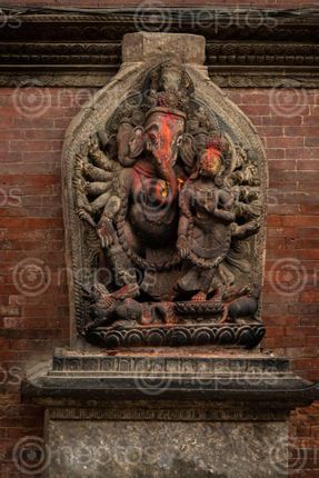 Find  the Image statue,goddess,ganesh,son,shiva,parvati,patan,durbar,square,nepal  and other Royalty Free Stock Images of Nepal in the Neptos collection.