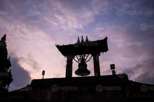 Find  the Image view,large,bell/gong,mangal,bazaar  and other Royalty Free Stock Images of Nepal in the Neptos collection.