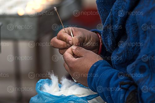 Find  the Image cotton,wick,preparation,butter,lamp  and other Royalty Free Stock Images of Nepal in the Neptos collection.