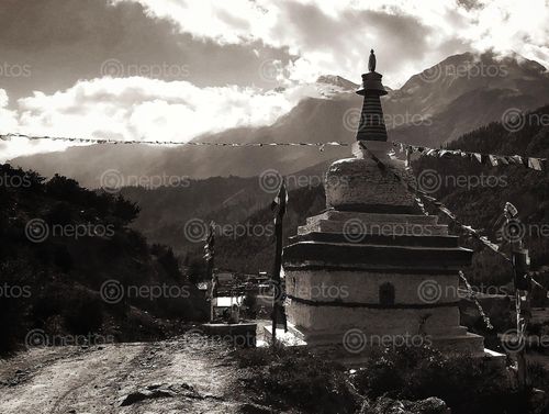 Find  the Image trek,peace  and other Royalty Free Stock Images of Nepal in the Neptos collection.