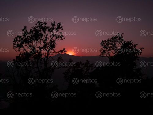 Find  the Image sunset,sarangkot  and other Royalty Free Stock Images of Nepal in the Neptos collection.