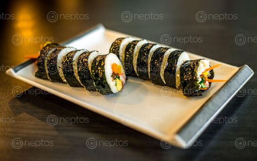 Find  the Image delicious,fast,food,rolling,ricekimbap,korean,kathmandu,nepal  and other Royalty Free Stock Images of Nepal in the Neptos collection.