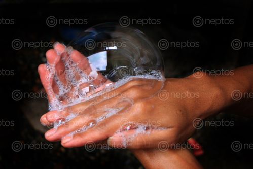 Find  the Image make,bubble,soap,hand,wash,image,photographyby,sita,maya,shrestha  and other Royalty Free Stock Images of Nepal in the Neptos collection.