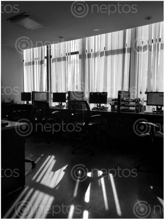 Find  the Image empty,office,lit,morning,sun  and other Royalty Free Stock Images of Nepal in the Neptos collection.