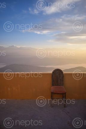 Find  the Image empty,chair,hotel,terrace,beautiful,background,nagarkot,nepal  and other Royalty Free Stock Images of Nepal in the Neptos collection.