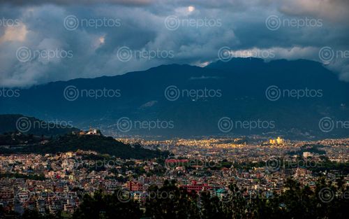 Find  the Image beutiful,landscape,view,swayambhunath,temple,kathmandu,valley,sunset,nepal  and other Royalty Free Stock Images of Nepal in the Neptos collection.