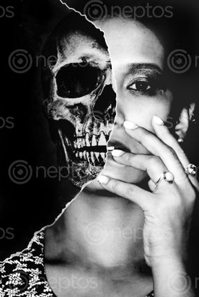 Find  the Image half,skull,face,#art,creative,photography#,stock,image,nepal,photography,sita,maya,shrestha  and other Royalty Free Stock Images of Nepal in the Neptos collection.