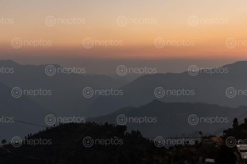 Find  the Image layers,hills,pictured,sunset,gorkha,nepal  and other Royalty Free Stock Images of Nepal in the Neptos collection.