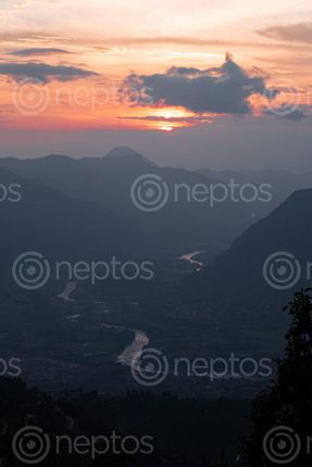 Find  the Image view,trishuli,river,beneath,setting,sun,atop,manakamana,hill,gorkha,nepal  and other Royalty Free Stock Images of Nepal in the Neptos collection.