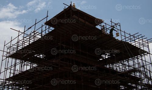 Find  the Image temple,patan,under-construction  and other Royalty Free Stock Images of Nepal in the Neptos collection.