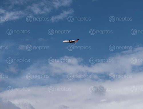 Find  the Image airplane,flying,sky  and other Royalty Free Stock Images of Nepal in the Neptos collection.