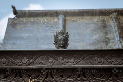 Find  the Image statue,atop,monastery,swayambhunath,kathmandu,nepal  and other Royalty Free Stock Images of Nepal in the Neptos collection.