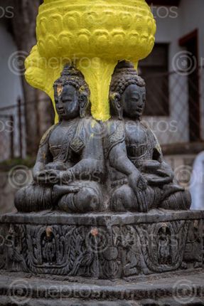 Find  the Image statue,buddha,swayambhunath,kathmandu,nepal,world,heritage,site,declared,unesco  and other Royalty Free Stock Images of Nepal in the Neptos collection.