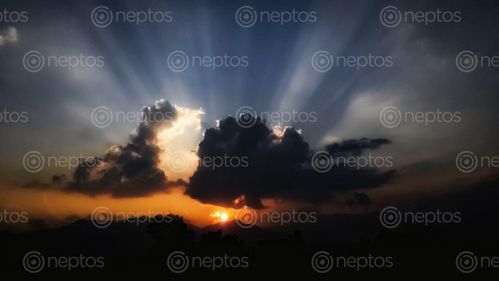Find  the Image view,sunset,baneshwor,kathmandu  and other Royalty Free Stock Images of Nepal in the Neptos collection.