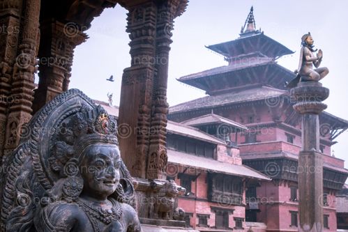 Find  the Image patan,durbar,squareone,world,heritage,site,declared,unesco,statue,god  and other Royalty Free Stock Images of Nepal in the Neptos collection.