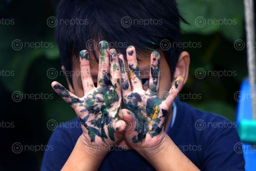 Find  the Image boy,hand,painted,color,paint,#stock,image,#nepal,photographyby,sita,maya,shrestha  and other Royalty Free Stock Images of Nepal in the Neptos collection.