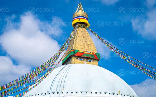 Find  the Image beautiful,view,boudhnath,stupa,kathmandu,nepal  and other Royalty Free Stock Images of Nepal in the Neptos collection.