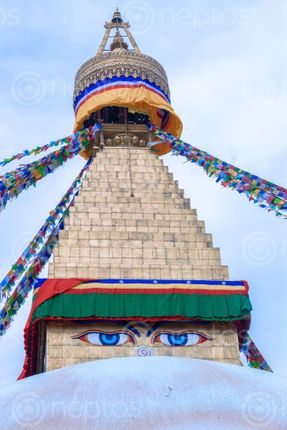 Find  the Image boudhanath,stupa,largest,world,located,kathmandu,nepal,declared,heritage,site,unesco  and other Royalty Free Stock Images of Nepal in the Neptos collection.