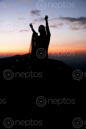 Find  the Image lady,sunset,picture,#sindhupalchok#tauthali,#stockimage#,nepal,photography,sita,maya,shrestha  and other Royalty Free Stock Images of Nepal in the Neptos collection.