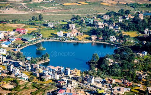 Find  the Image aerical,view,taudaha,lake,kathmandu,nepal  and other Royalty Free Stock Images of Nepal in the Neptos collection.