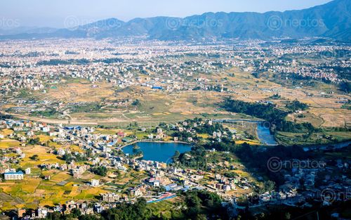 Find  the Image beautiful,aerial,view,taudaha,lake,kathmandu,nepal  and other Royalty Free Stock Images of Nepal in the Neptos collection.