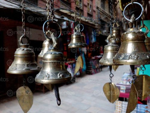 Find  the Image ritua,bells,leaf,rings,wind,blowing  and other Royalty Free Stock Images of Nepal in the Neptos collection.