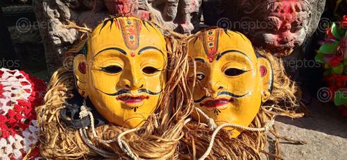 Find  the Image holy,mask,displayed,durbar,square,ritual,perofrmance  and other Royalty Free Stock Images of Nepal in the Neptos collection.