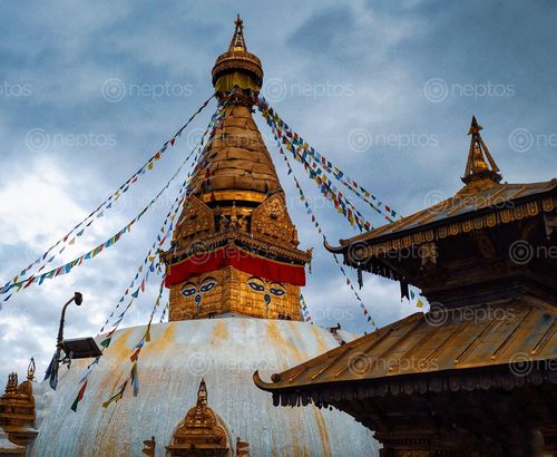 Find  the Image swoyambhunath,stupa,kathmandu  and other Royalty Free Stock Images of Nepal in the Neptos collection.