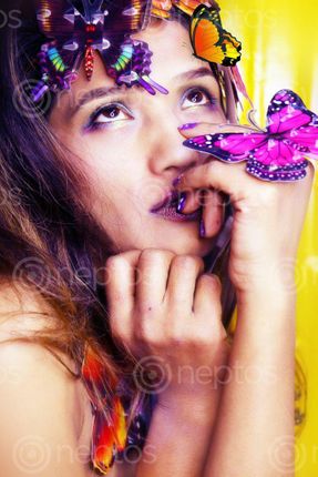 Find  the Image self-portrait,#creative,photography#,palstic,butterfly#,stock,image#,nepalphotographybysita,maya,shrestha  and other Royalty Free Stock Images of Nepal in the Neptos collection.