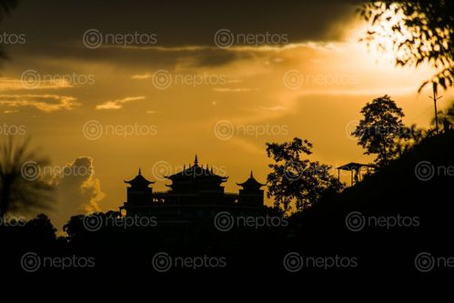 Find  the Image shadow,kapan,monastery,gokarna,hills,sunset  and other Royalty Free Stock Images of Nepal in the Neptos collection.