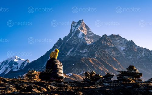 Find  the Image peaceful,meditation,mardi,trek,nepal  and other Royalty Free Stock Images of Nepal in the Neptos collection.