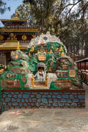 Find  the Image tare,gumba,golden,statue,buddha,swayambhunath,kathmandu,nepal  and other Royalty Free Stock Images of Nepal in the Neptos collection.
