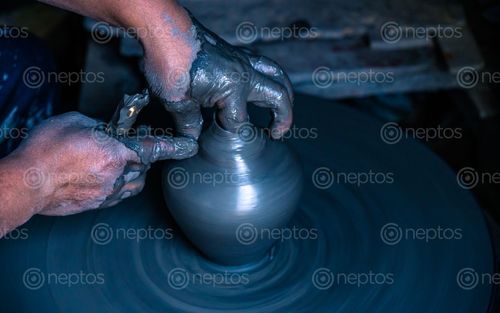 Find  the Image making,handmade,traditional,pottery,clay,pot,bhaktapur,nepal  and other Royalty Free Stock Images of Nepal in the Neptos collection.