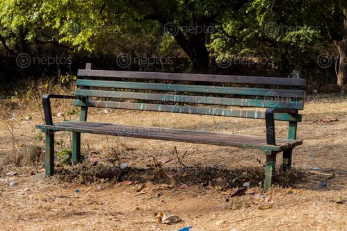 Find  the Image empty,bench,middle,forest,shreenagar,tansen,palpa,nepal  and other Royalty Free Stock Images of Nepal in the Neptos collection.