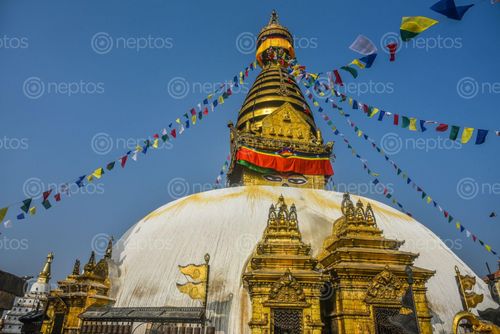Find  the Image swayambhunath,stupa,kathmandu  and other Royalty Free Stock Images of Nepal in the Neptos collection.